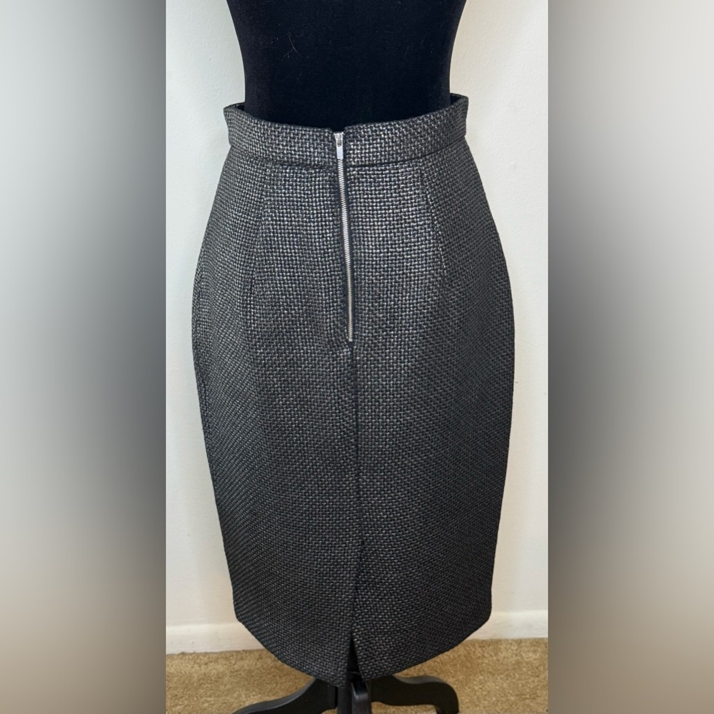 Banana Republic Dark Gray preppy Tweed Look pencil skirt lined zipper back 2 EC - Picture 10 of 10